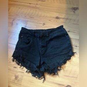 KanCan Black Frayed Shorts